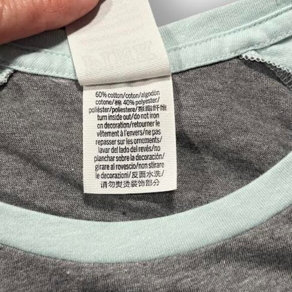 Victoria's Secret PINK T-Shirt Women's XS Mint Green/Gray Raglan Sleeve … - Picture 10 of 13
